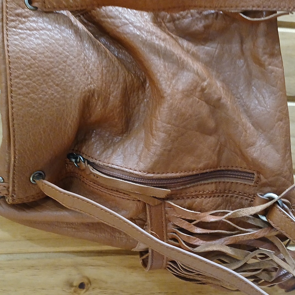 The Sak Leather Fringed Backpack - Brown - Picture 6 of 9
